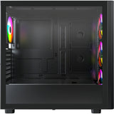 Montech xr wood midi tårnhus (sort | 1x USB-A | 1x USB-C | RGB | vindue)