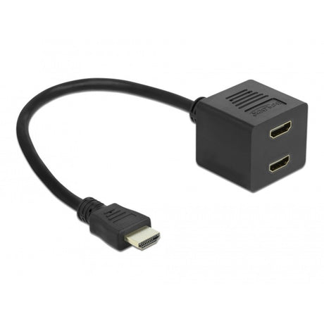 Delock højhastigheds HDMI-splitter med Ethernet 1x han til 2x hun (sort)