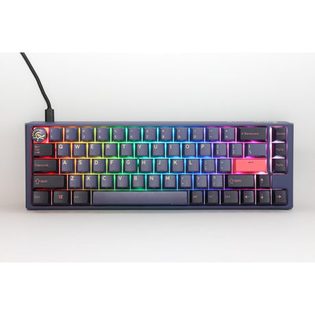 Ducky one 3 kosmisk blå SF RGB mekanisk tastatur (mørkeblåt, amerikansk layout (Qwerty), Cherry MX Speed Silver, 65 %, RGB LED'er, double-shot PBT, hot-swappable, Quack mekanik)