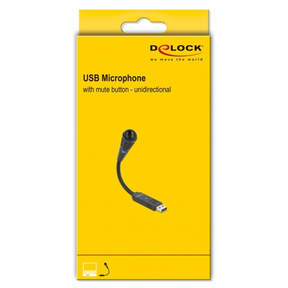 Delock USB svanehalsmikrofon med mute-knap (sort)