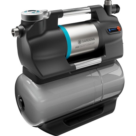 Gardena trykpumpe 5600 silentcomfort (grå rustfrit stål, Bluetooth)