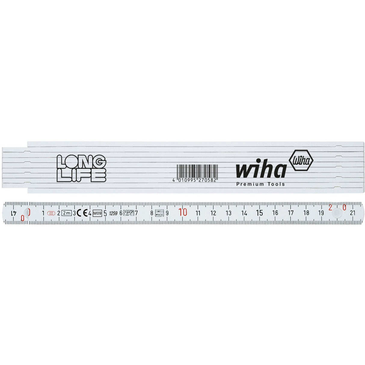 Wiha lineal longlife 2 m målestok (hvid)
