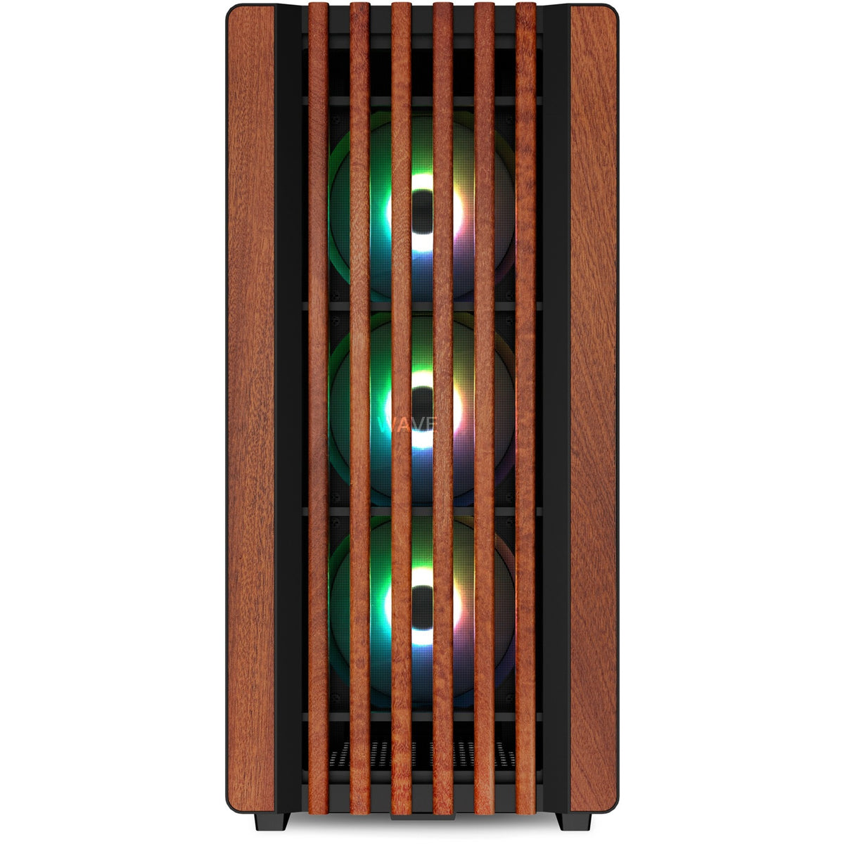Sharkoon rebel c70m rgb midi tårnhus (sort træ farve | 2x usb-a | 1x usb-c | rgb)