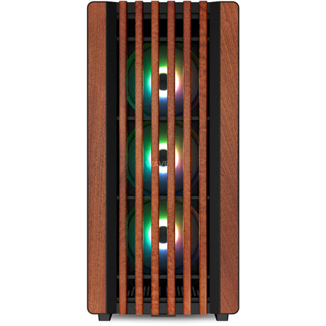Sharkoon rebel c70m rgb midi tårnhus (sort træ farve | 2x usb-a | 1x usb-c | rgb)