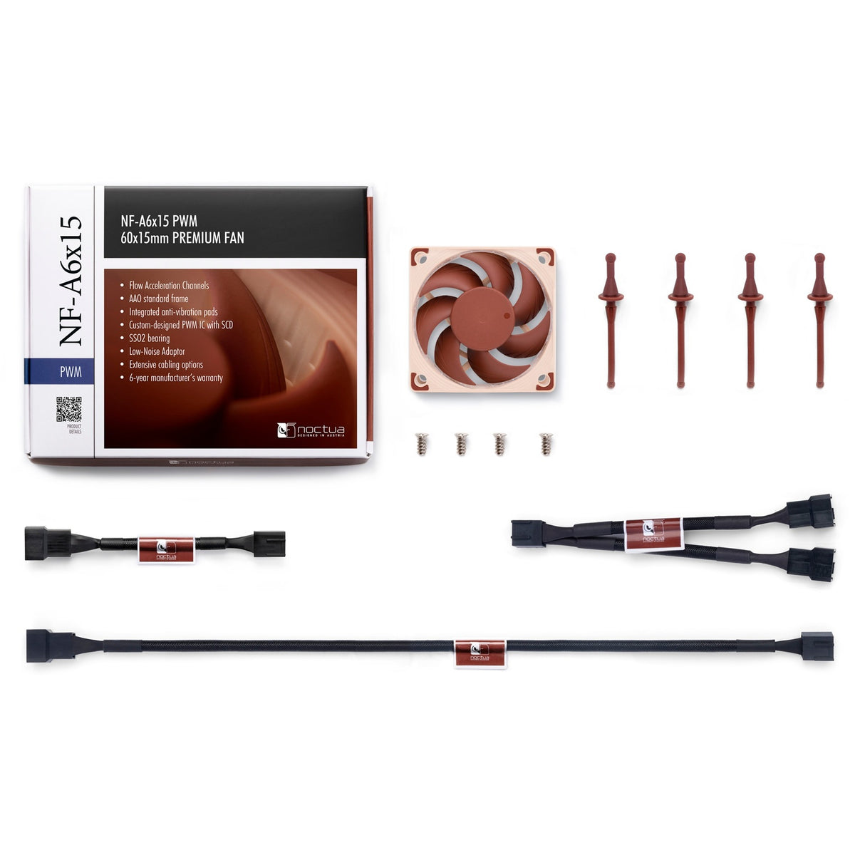 Noctua nf-a6x15 pwm kabinetventilator (60 x 60 x 15 mm)