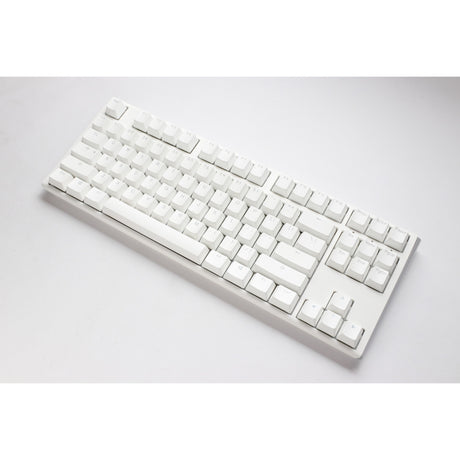 Ducky one 3 klassisk ren hvid tkl rgb mekanisk tastatur (hvid, us-layout (qwerty), cherry mx speed silver, 80% (tkl), rgb lysdioder, double-shot pbt, hot-swappable, quack mekanik)