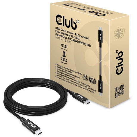 Club 3D USB4 Gen3x2 Type-C Bi-retningsbestemt kabel, 3 meter