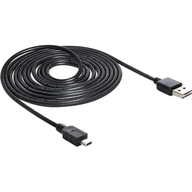 Delock easy-usb-a 2.0 han > mini USB-B 2.0 hankabel (sort, 3 meter)