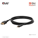 Club 3D USB-C til DisplayPort 2.1 DP54 tovejskabel, 8K120Hz 2m (sort)