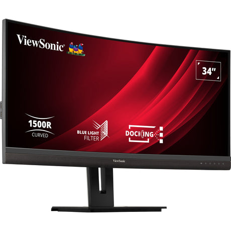 Viewsonic UwQHD Curved Docking Monitor VG3456C 34 Ultrawide (sort (mat), 2x HDMI, 1x Display Port, USB-A, USB-B, USB-C, LAN, Audio)