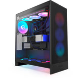Nzxt h7 flow rgb (2024) midi tårnhus (sort | 2x usb-a | 1x usb-c | rgb | hærdet glas)