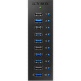 Icy box ib-ac6110 USB-hub (sort, 10x USB 3.0-porte)