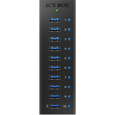 Icy box ib-ac6110 USB-hub (sort, 10x USB 3.0-porte)