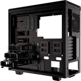 Vær stille! pure base 600 vindue midi tårnhus (sort | 2x USB-A | hærdet glas)