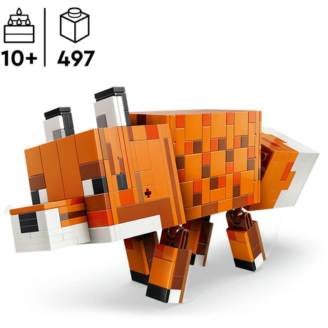 Lego minecraft ræven børnehave dekoration og dyrelegetøj til børn - 21588