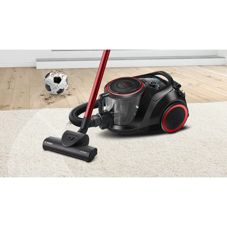 Bosch serie 6 poseløs støvsuger bgs41pow1 (sort rød)