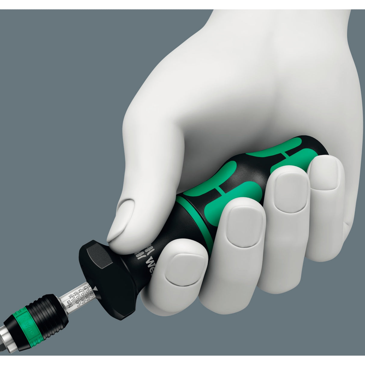 Wera 7440 41 42 Kraftform momentskruetrækkersæt 0,3-6,0nm (sort grøn, 27 stykker, med Rapidaptor nøglefri borepatron)