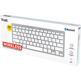 Stol på trådløst Bluetooth-tastatur (grå, amerikansk layout (QWERTY), saksekontakter, 85 %, Bluetooth 4.0)