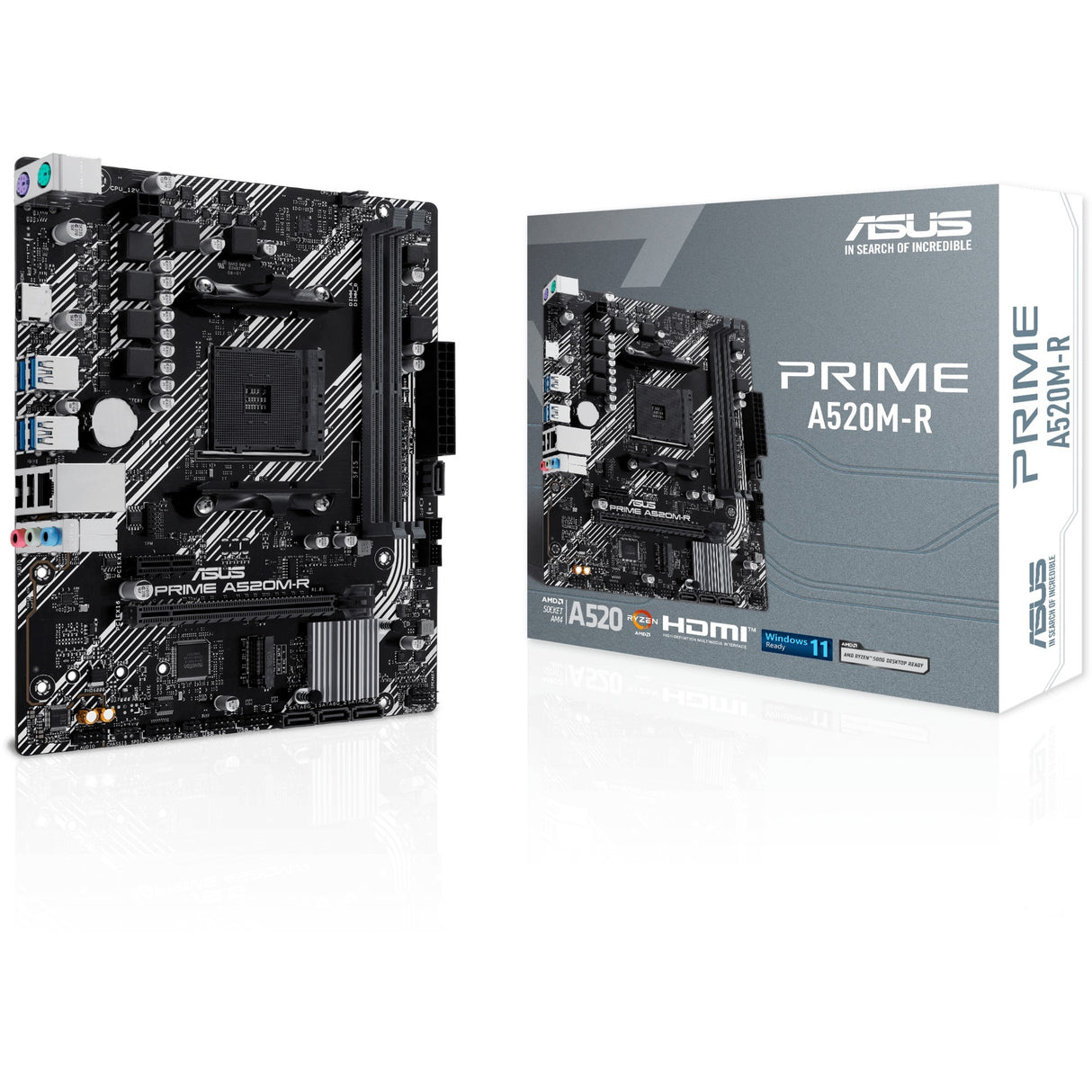 Asus Prime A520M-R Socket AM4 bundkort (RAID, GB-LAN, lyd, µATX)