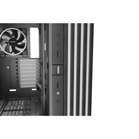 Vær stille! lys base 900 dx stort tårnhus (sort | 2x USB-A | 1x USB-C | RGB | vindue)