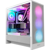 Nzxt h5 flow rgb v2 midi tårnhus (hvid | 1x usb-a | 1x usb-c | rgb | hærdet glas)
