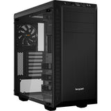 Vær stille! pure base 600 vindue midi tårnhus (sort | 2x USB-A | hærdet glas)