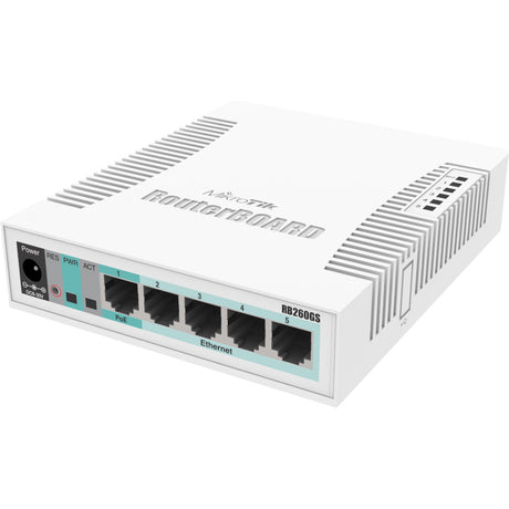 Mikrotik rb260gs smart switch (css106-5g-1s) (hvid, poe, sfp)