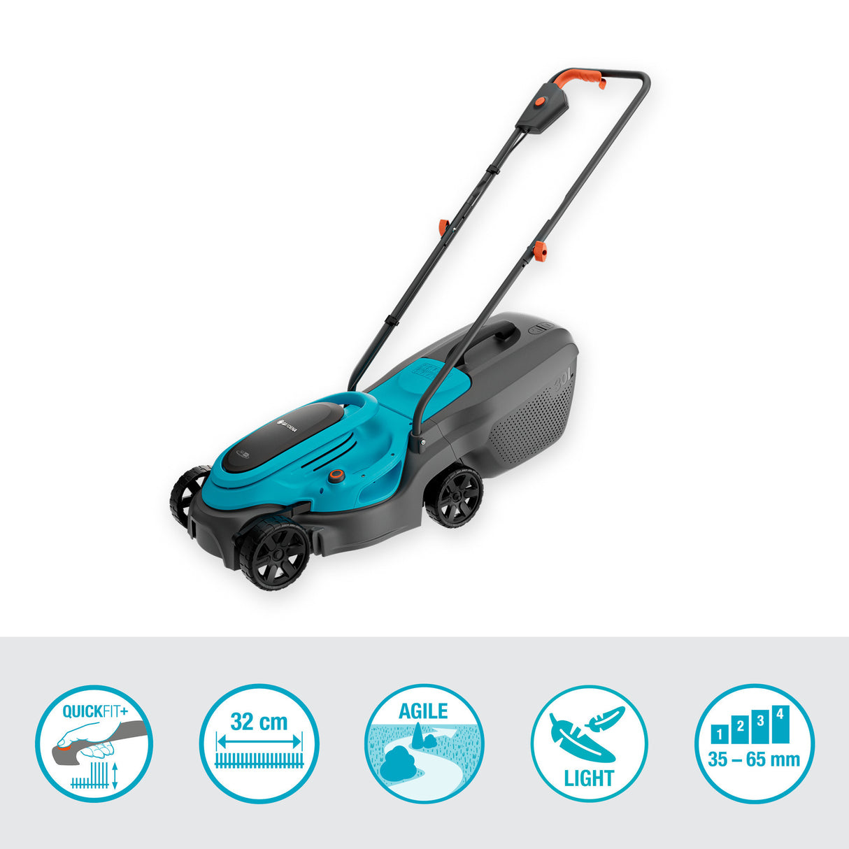 Gardena plæneklipper easymax 32 18v p4a sæt 4.0