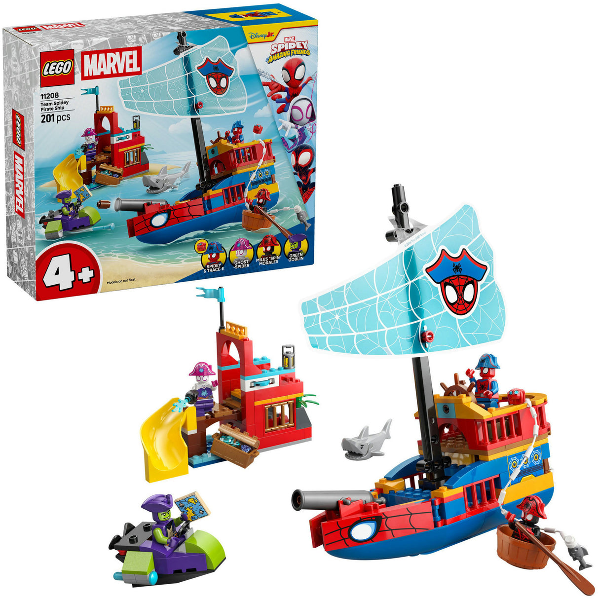 Lego marvel - team spidey piratskib byggelegetøj (11208)