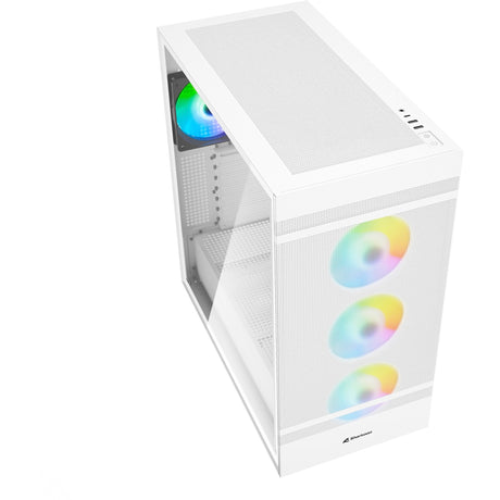 Sharkoon rebel c50 hvid rgb midi tårnhus (hvid | 2x usb-a | 1x usb-c | rgb | hærdet glas)