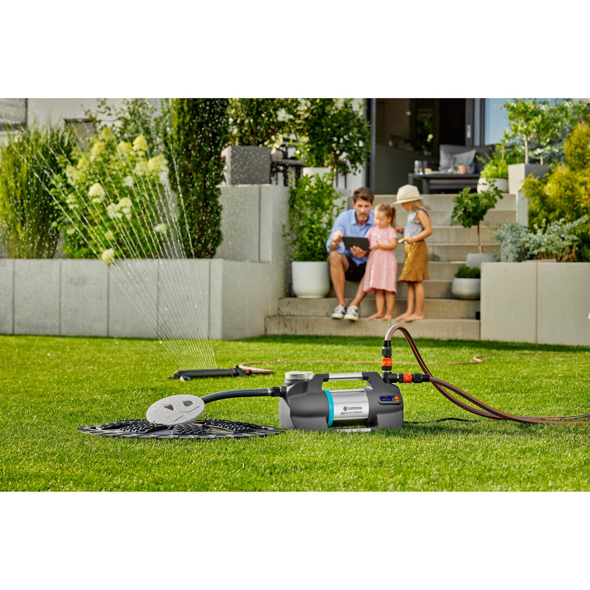 Gardena vandingspumpe 6300 silentcomfort (mørkegrå rustfrit stål, 1050 watt | Bluetooth)