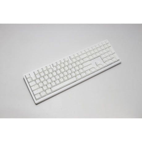 Ducky zero 6108 ren hvid rgb mekanisk gaming-tastatur (hvid, us-layout (qwerty), cherry mx2a speed silver, 100%, rgb-lysdioder, double-shot pbt, hot swap, 2,4ghz | bluetooth | usb-c)
