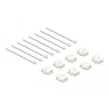 Delock keystone modul rj45 jack til lsa cat 6a værktøjsfrit, 8 stykker (flerfarvet)