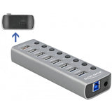 Delock USB 3.2 gen 1 hub med 7 porte USB hub (grå)