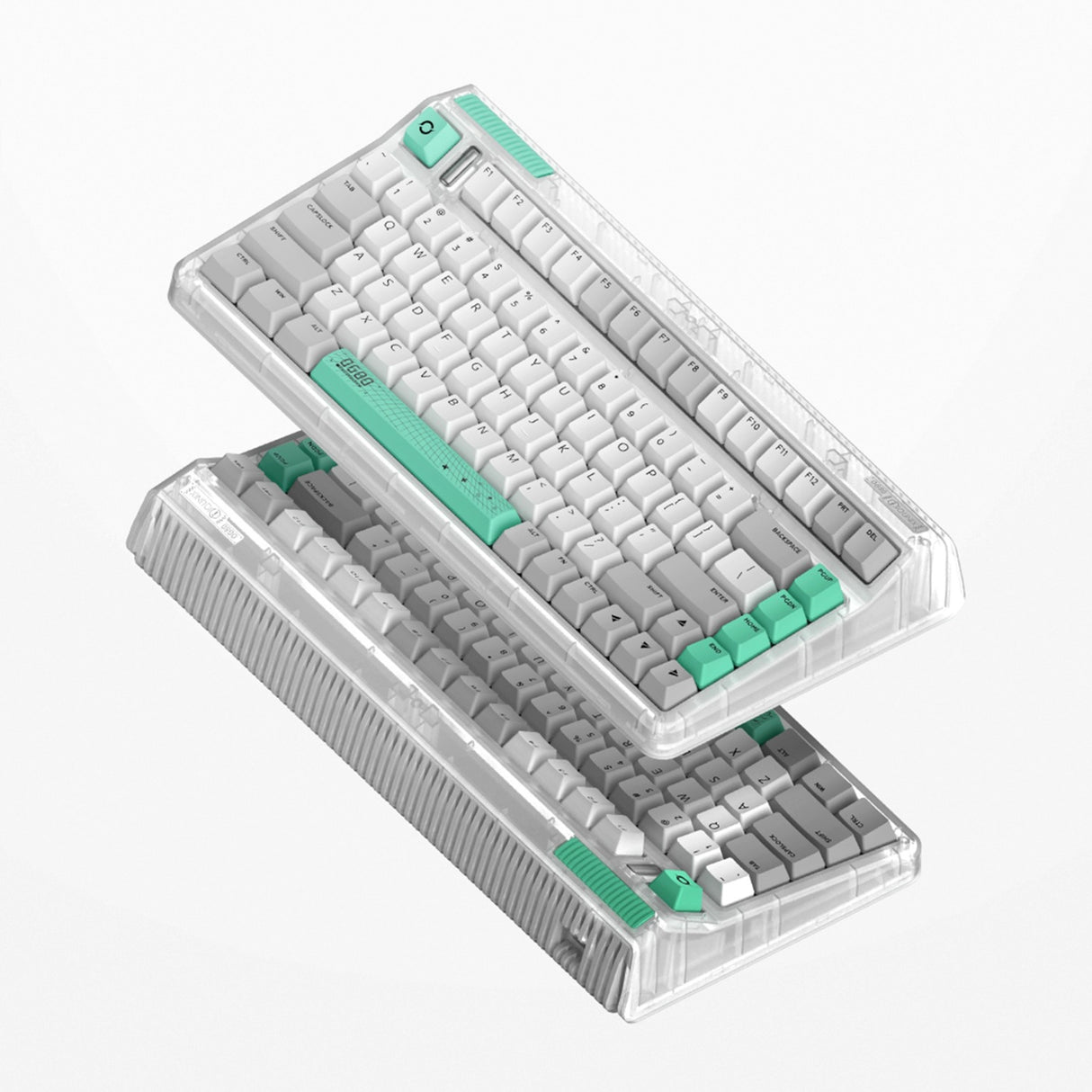 Iqunix OG80 ormehul trådløst mekanisk tastatur (grå, amerikansk layout (QWERTY), Cherry MX Brown, 80% (TKL), RGB LED'er, hot-swappable, PBT, 2,4GHz | Bluetooth 5.1 | USB-C)