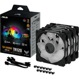 Asus tuf gaming tr120 argb reverse case fans (sort, 3 stykker, 120 x 120 x 28 mm)