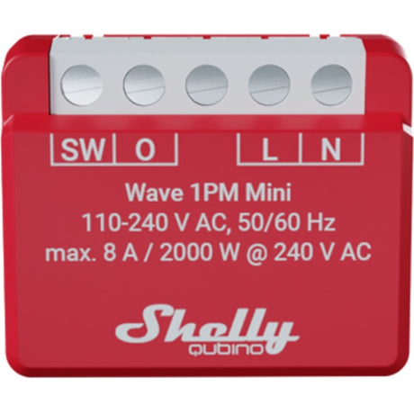 Shelly qubino wave 1pm mini switching-måling aktuator z-wave