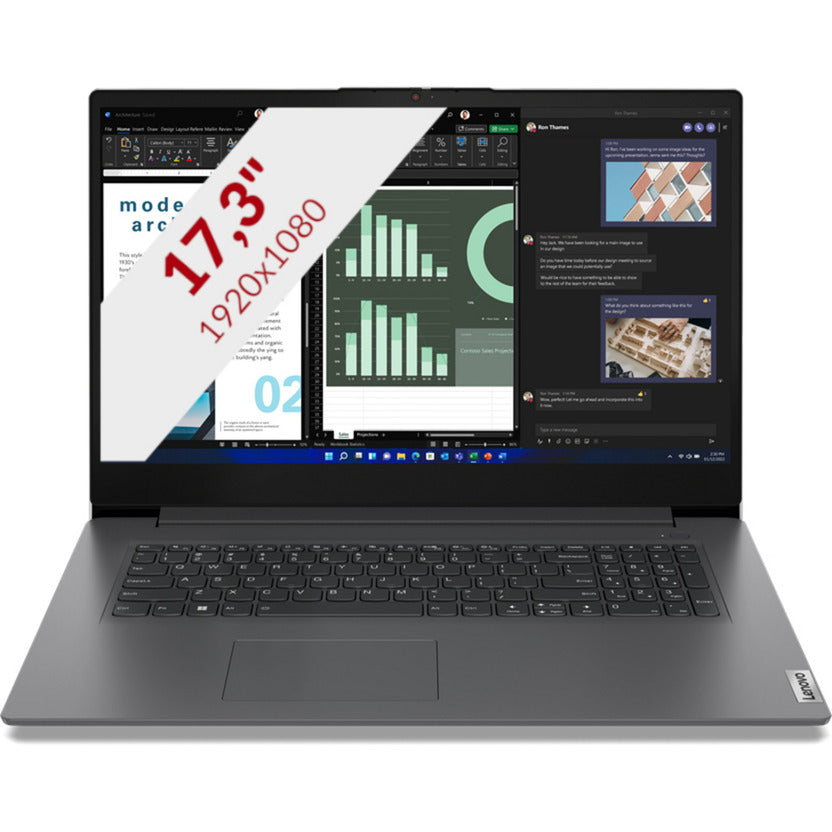 Lenovo v17 g4 (83a2004tmh) 17.3 bærbar (grå | i5-13420h | uhd-grafik | 16 gb | 512 gb ssd)