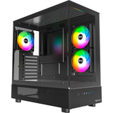 Montech xr midi tårnhus (sort | 2x USB-A | 1x USB-C | RGB | hærdet glas)