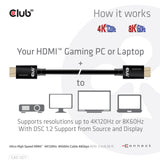 Club 3D ultra højhastigheds HDMI-kabel (sort, 1 meter, 4K 120Hz, 8K 60Hz, 48Gbps)