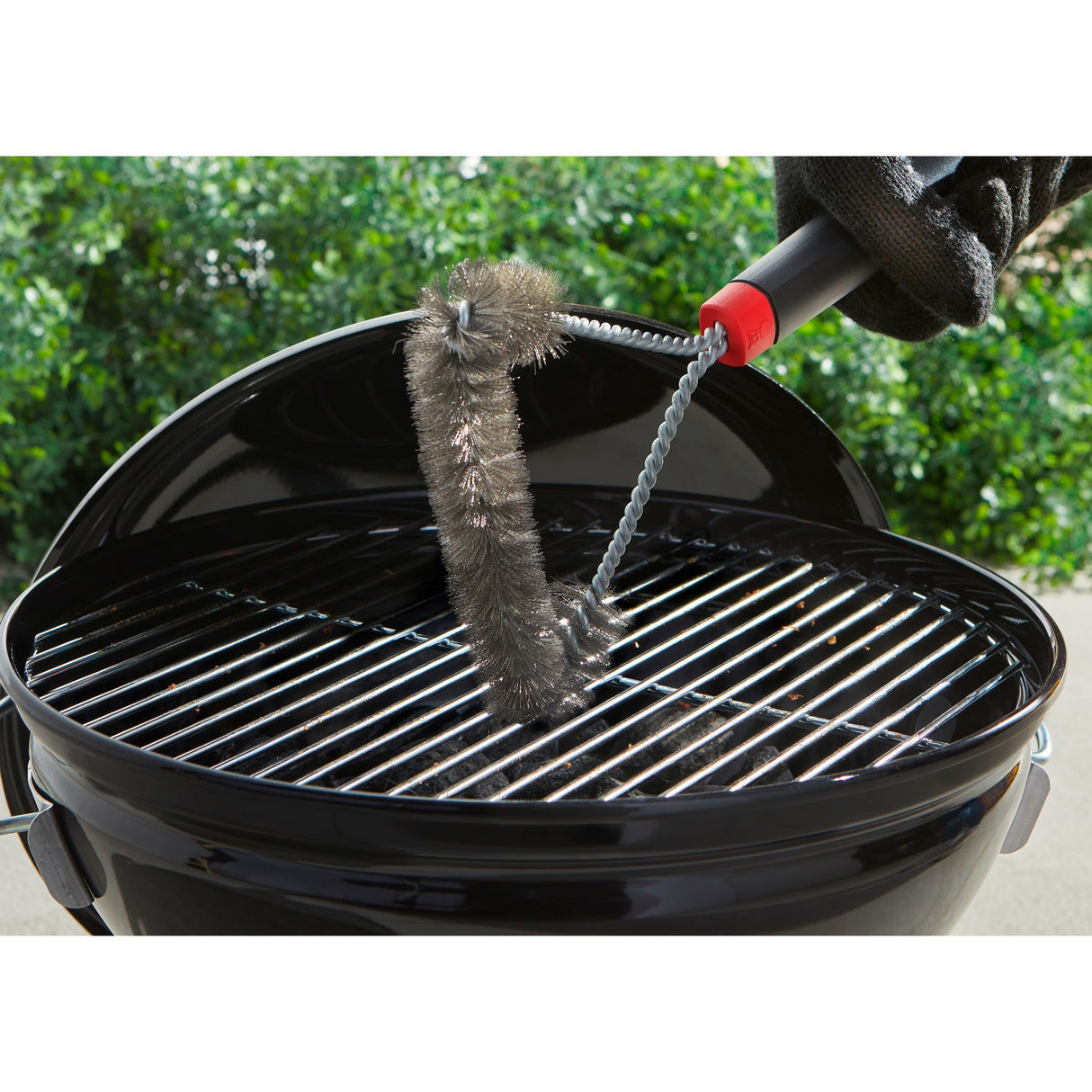 Weber tresidet rensebørste grillrensebørste (sort rød, 30 cm)