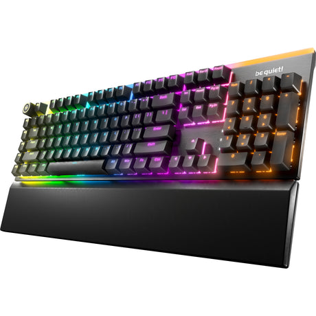 Vær stille! lysmonteret lydløst lineært rgb mekanisk gaming-tastatur (sort, us-layout (qwerty), lydløst lineært, 100 %, argb, pbt-dobbeltskudstaster)