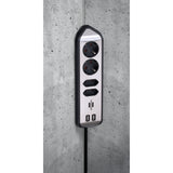 Brennerstuhl ®estilo hjørne tilslutningsboks med USB-opladningsfunktion 4-vejs 2x beskyttelsesstik 2x euro sølv sort
