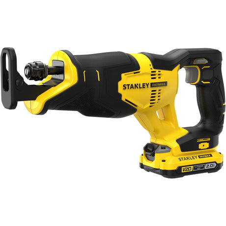 Stanley fatmax v20 18v frem- og tilbagegående sav (gul sort, kuffert, 2 batterier (2.0ah) og oplader (2a) inkluderet)