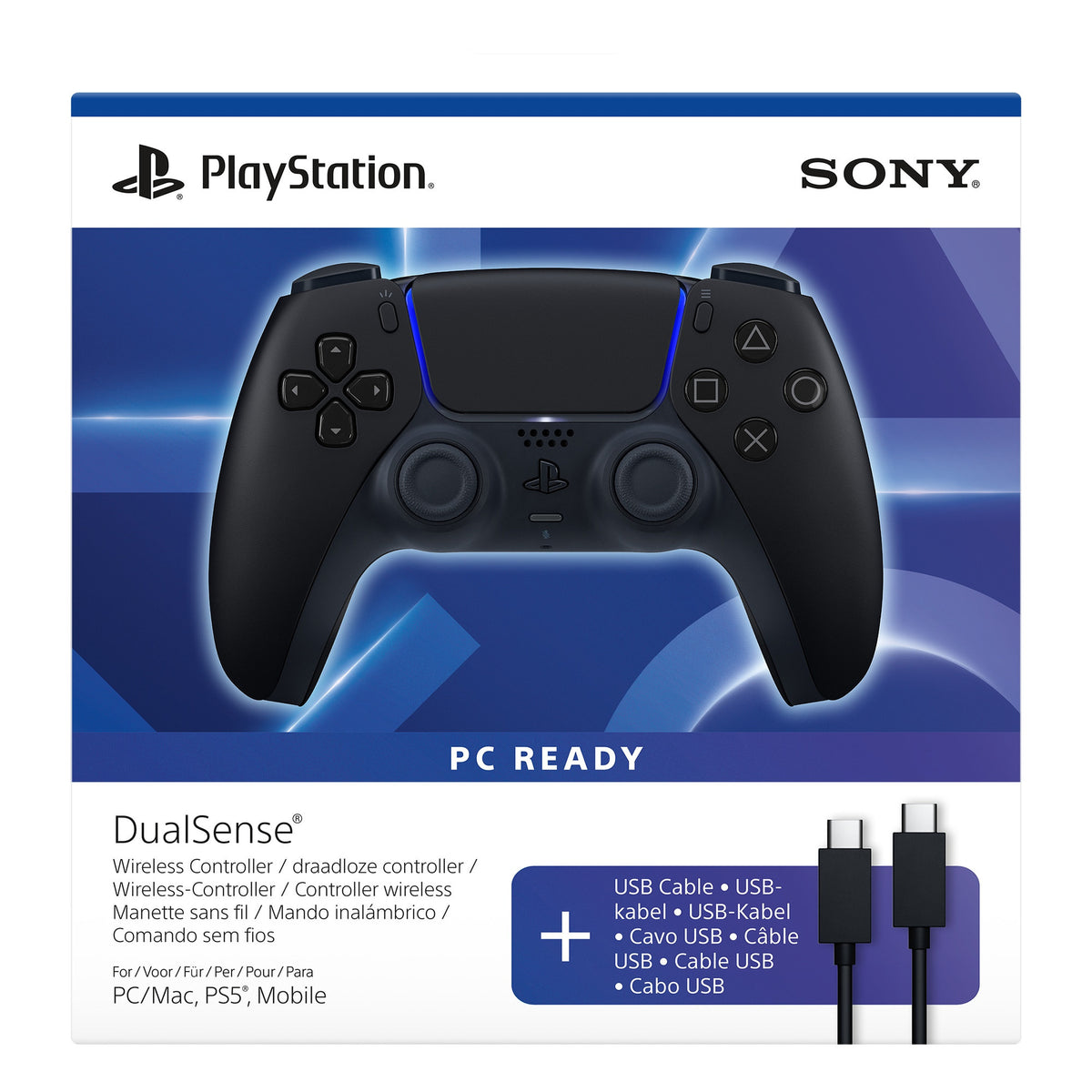 Sony dualsense trådløs controller - midnat sort (sort)