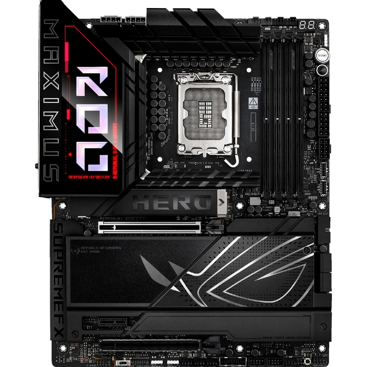 Asus Rrog Maximus Z890 Hero Socket 1851 bundkort (sort, RAID, 2,5 GB-LAN, 5 GB-LAN, Wi-Fi 7, BT, lyd, ATX)