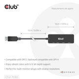 Club 3D Display Port til Triple HDMI 8K60Hz Hub (sort)