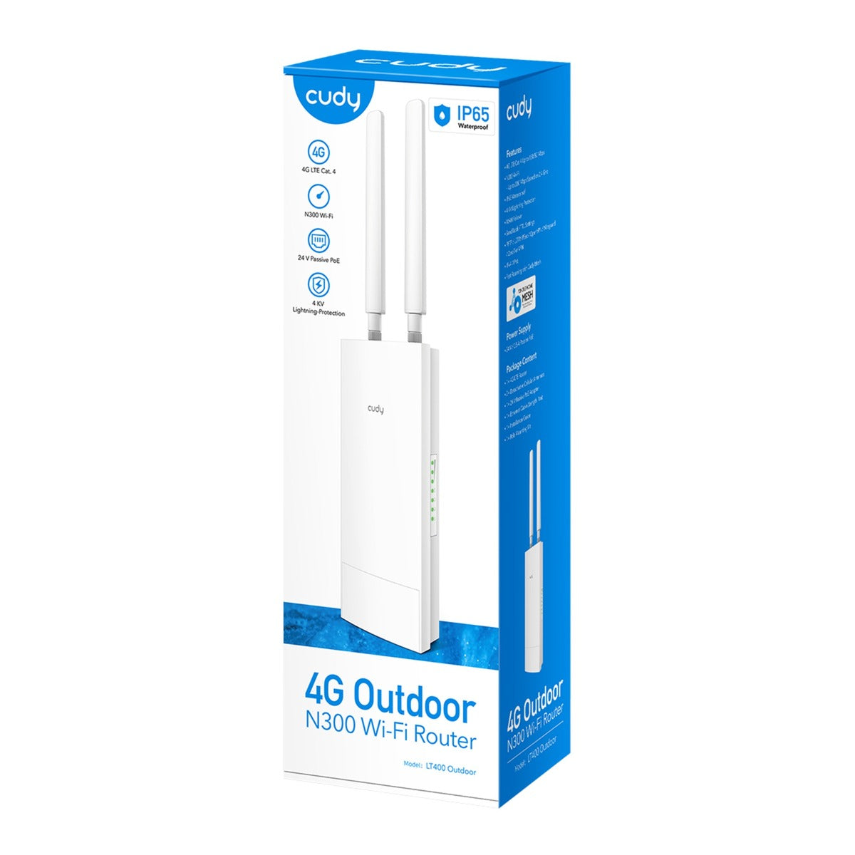 Cudy indendørs udendørs 4g n300 wi-fi router (hvid)