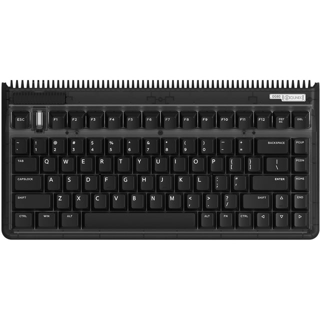 Iqunix og80 dark side trådløst mekanisk tastatur (sort, us-layout (qwerty), cherry mx brown, 80% (tkl), rgb-lysdioder, hot-swappable, pbt, 2.4ghz | bluetooth 5.1 | usb-c)