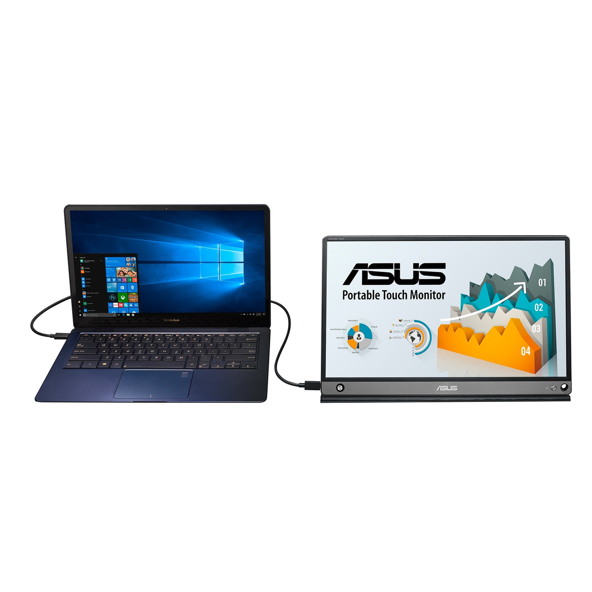 Asus Zenscreen MB16AMTR 15.6 touchscreen-skærm (sort, mini-HDMI, 2x USB-C)